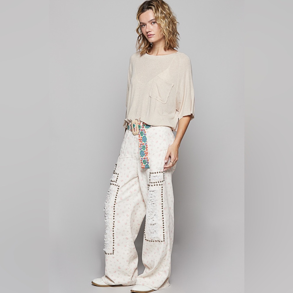 💥 POL “Wild Rose Pants” | Pink/White - Picture 9 of 9